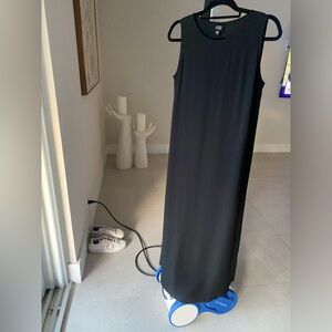 Eileen Fisher, 100% silk, black tank maxi dress